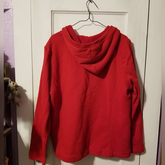 Coldwater Creek Red Pullover Hoodie - Picture 3 of 4